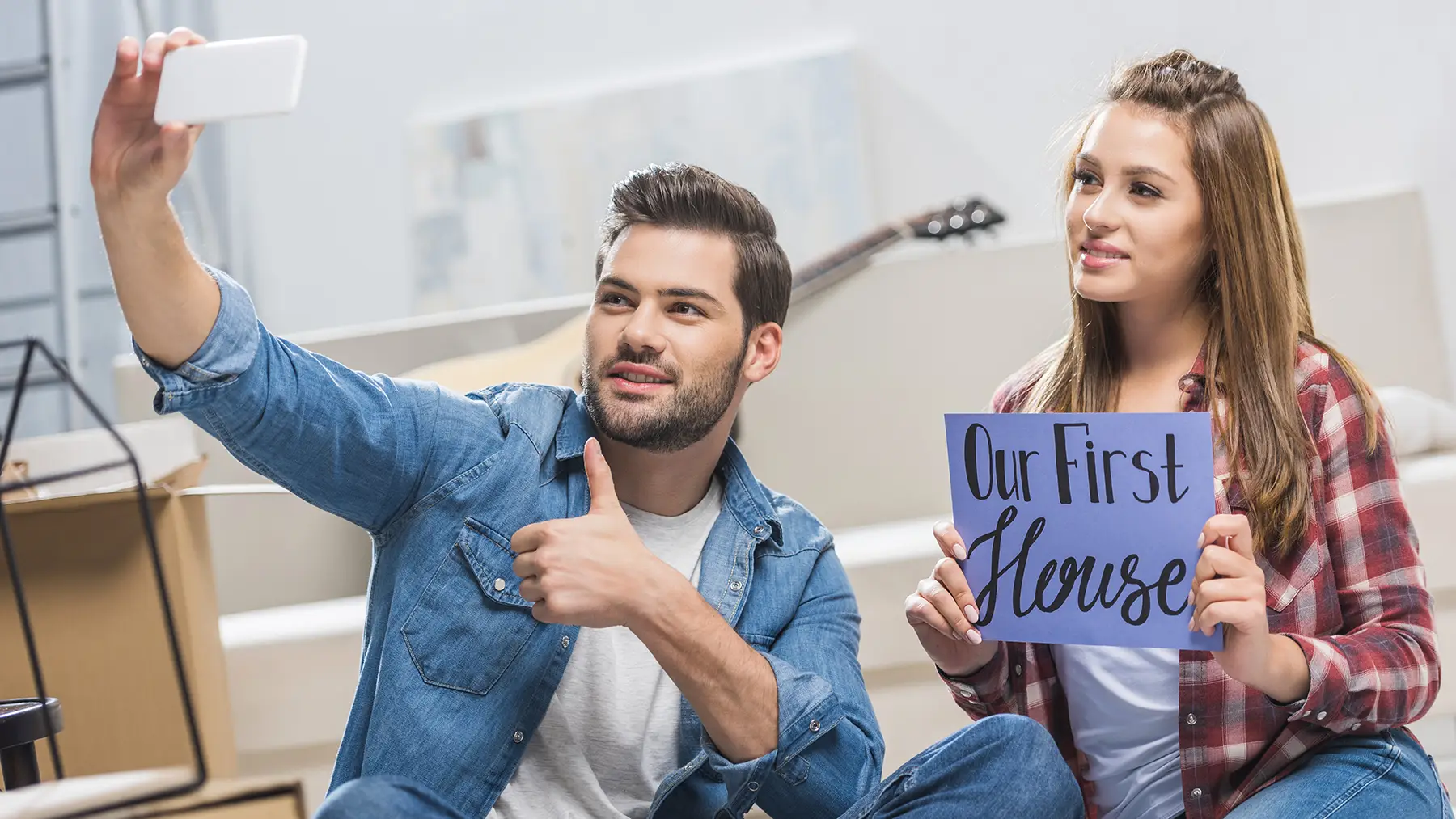 First-time home buyers reviewing a home in Jacksonville, North Carolina