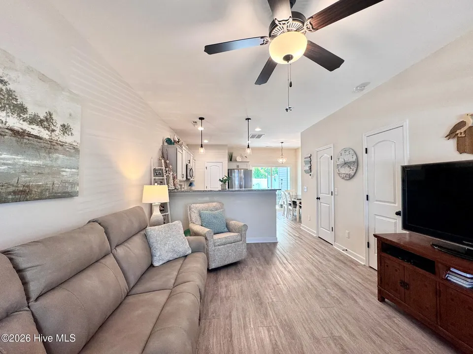 Open-concept living room at 14 Catalina Cir in Swansboro